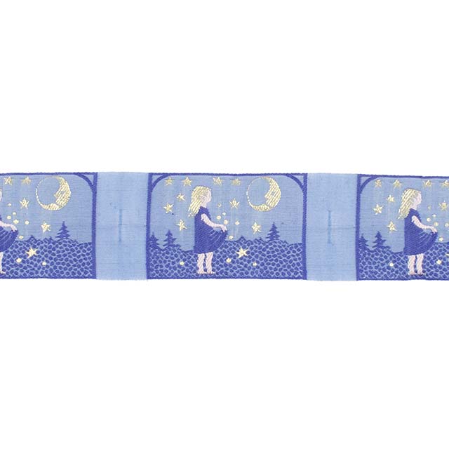KAFKA-カフカリボン- 星の銀貨 約40mm幅×50cmカット(HC-P100103-50) 05.ライトブルー 07Aa99_