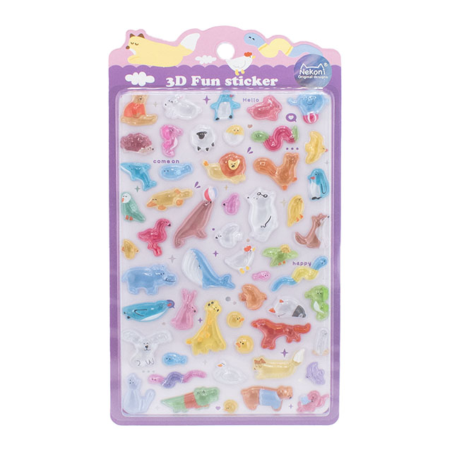 シール Nekoni 3D Fun ステッカー（axl-25-50755） 51428.どうぶつたち 14Yy88_