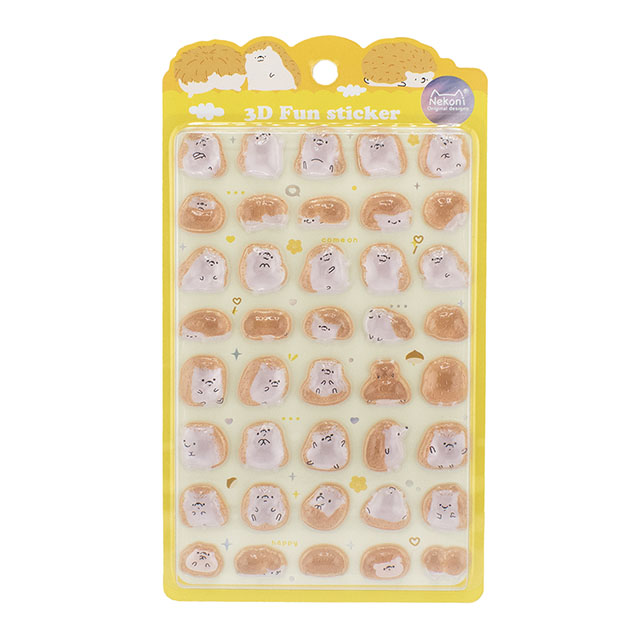 シール Nekoni 3D Fun ステッカー（axl-25-50755） 51430.ハリネズミ 14Yy88_