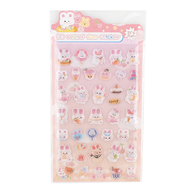 シール 3D Relief Fun ステッカー（axl-25-50768） 90-1.キャンディーバニー 14Yy88_
