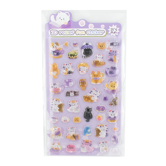シール 3D Relief Fun ステッカー（axl-25-50768） 90-2.ねこ 14Yy88_