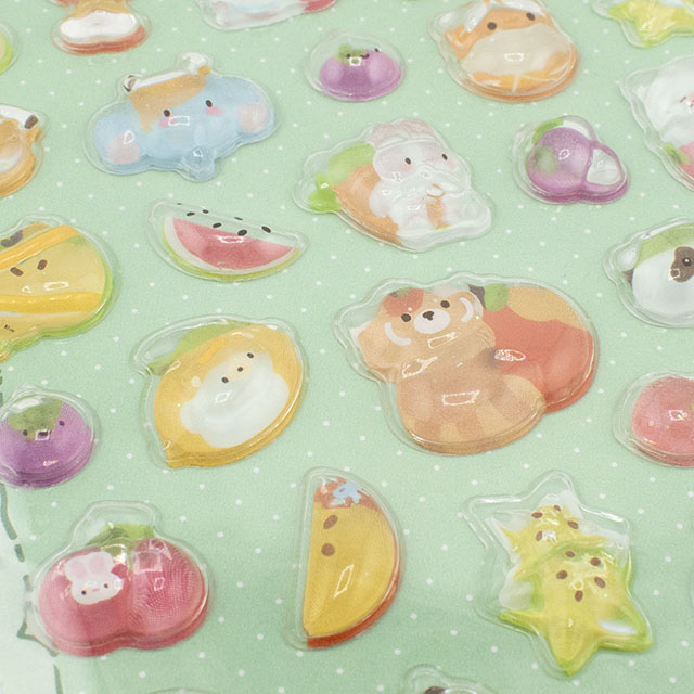 シール 3D Relief Fun ステッカー(axl-25-50768) 137-1.フルーツアニマル 14Yy88_