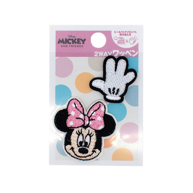 ワッペン ディズニー ミニーマウス フェイス&手袋(D01Y2935) 08Bf99_