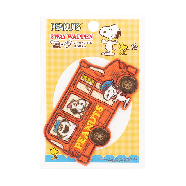 ワッペン PEANUTS-ピーナッツ-（S02Y3573） スクールバス　RED 08Bf99_
