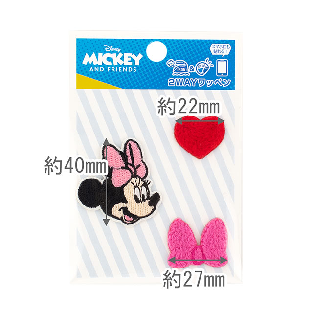 ワッペン ミニーマウス(D01Y3583) ミニーとリボンのセット 08Bf99_