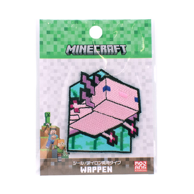 ワッペン マインクラフト シールワッペン大（MYW008） AXOLOTL ウーパールーパー 08Bf99_