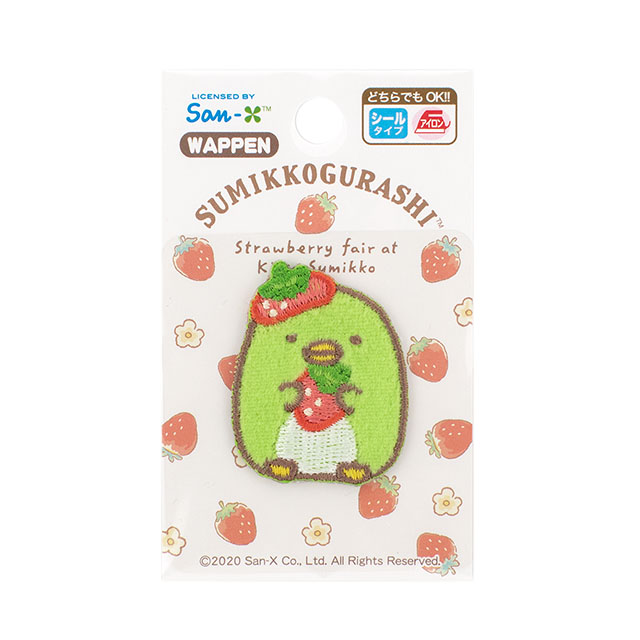 ワッペン すみっコぐらし いちご(PSU352) PSU130.ぺんぎん? 08Bf99_