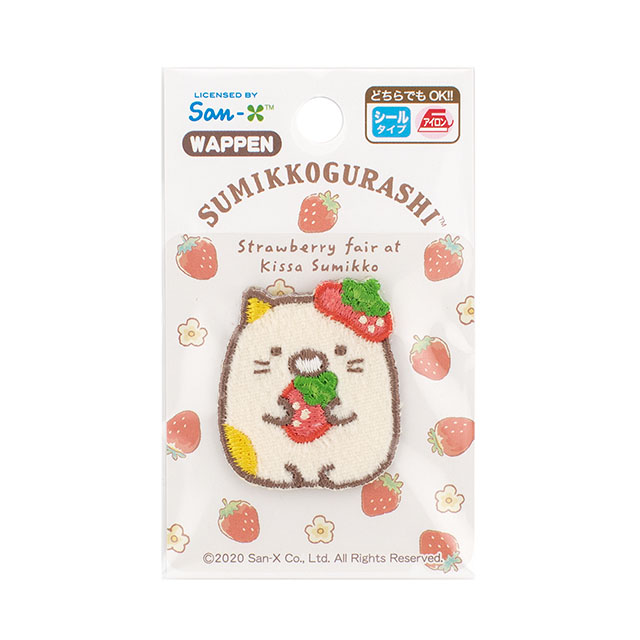 ワッペン すみっコぐらし いちご(PSU352) PSU132.ねこ 08Bf99_