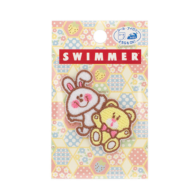 ワッペン SWIMMER-スイマー-(AIP400) AIP04.うさぎ&くま 08Bf99_