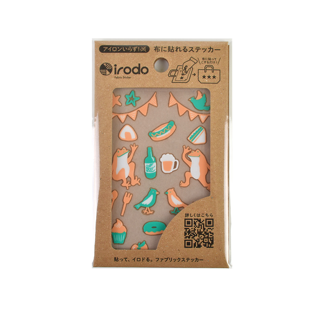 ファブリックステッカー irodo-イロド- ピクニック 90057.ピーチオレンジ・ライムグリーン 99Zz99_