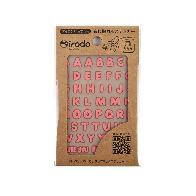 ファブリックステッカー irodo-イロド- アルファベット 90074.ピンク 08Bf99_