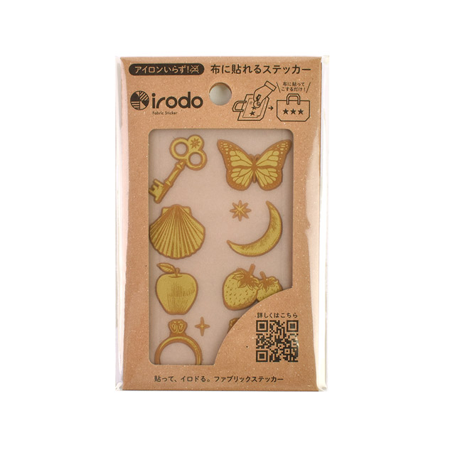 ファブリックステッカー irodo-イロド- ラッキーモチーフ2 90078.ゴールド・ベージュ (B)_ec