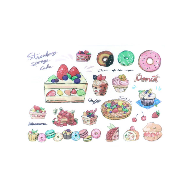 ファブリックステッカー irodo-イロド- ケーキ(90243) 08Bf99_