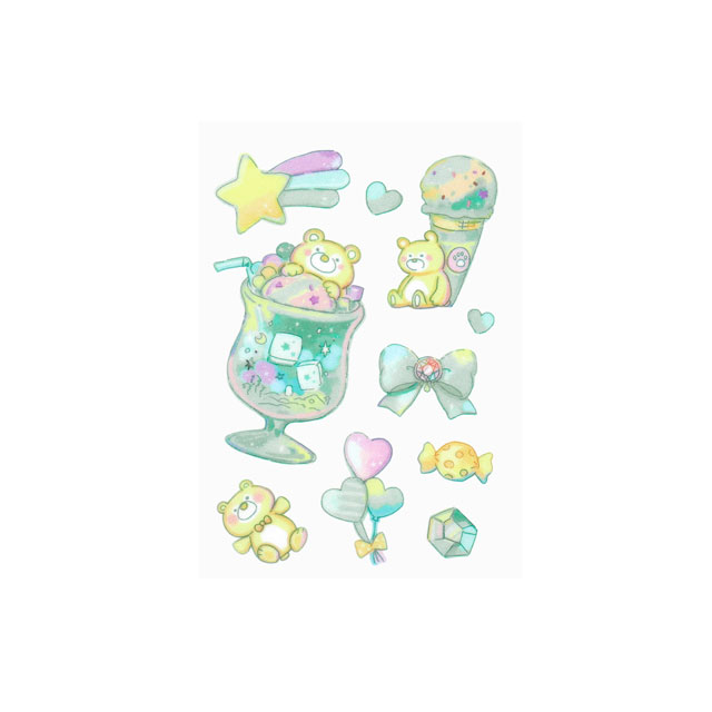 ファブリックステッカー irodo-イロド- ミントベア(90255) 08Bf99_