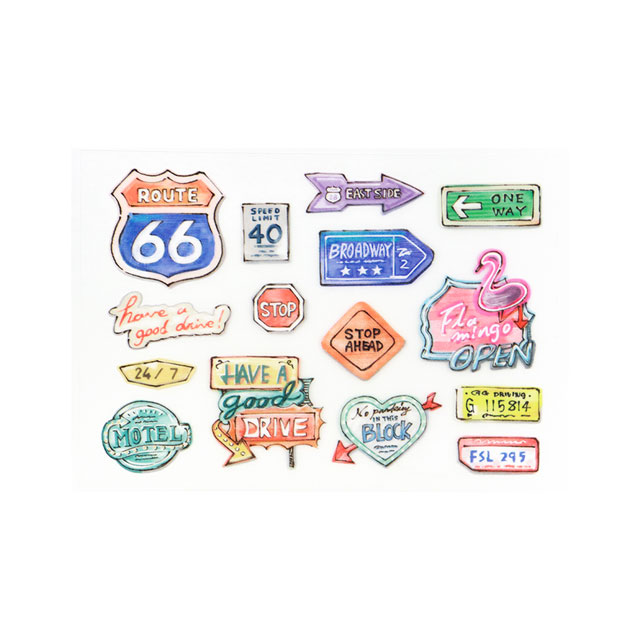 ファブリックステッカー irodo-イロド- ロードサイン(90277) 08Bf99_