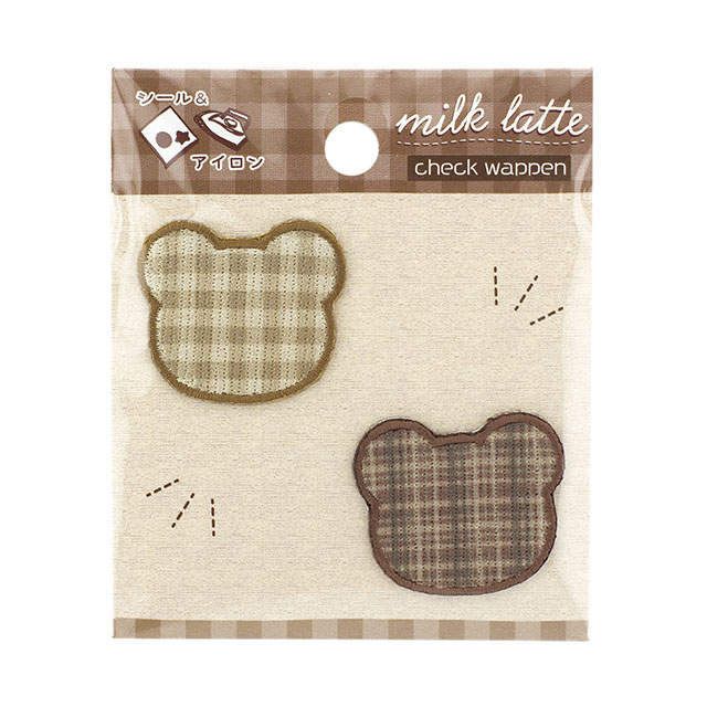 milk latte-ミルクラテ- チェックワッペン（MLCW-01） くま 08Bf99_