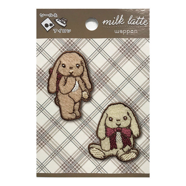 シール＆アイロン接着ワッペン milk latte-ミルクラテ- ミルクラテワッペン（MLW-13） うさちゃん 08Bf99_