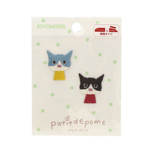ワッペン プティデポーム（PTM-502） アップリケワッペン ねこ (H)_4b_ オカダヤ(okadaya) 布・生地、毛糸、手芸用品の専門店