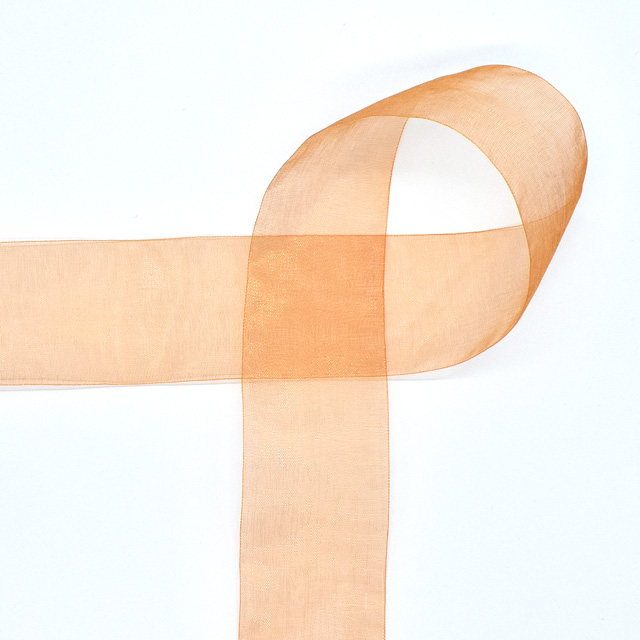 MOKUBA(木馬) オーガンジーリボン(1500K) 38mm 35.オレンジ 07Aa99_