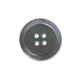四つ穴シェルボタン（17型-4H） 9mm 黒（黒蝶貝） (H)_6a_