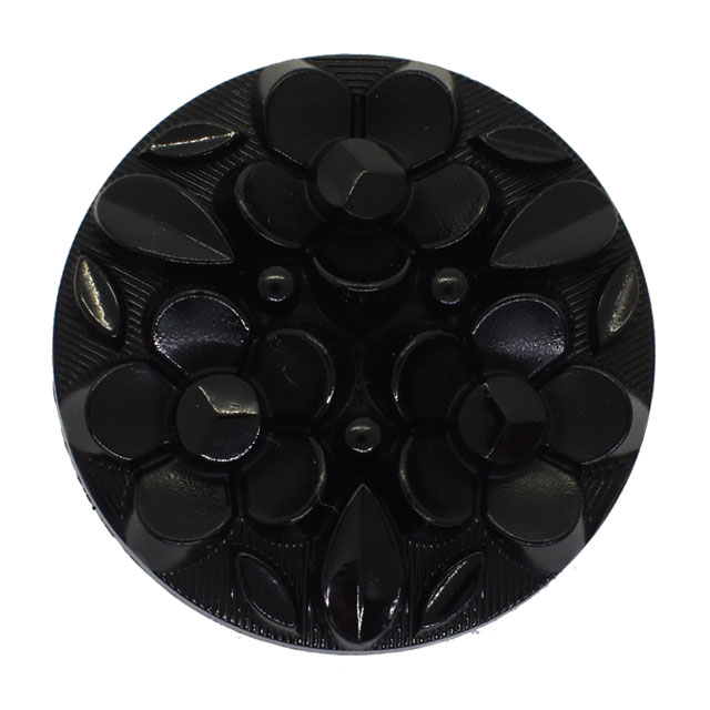 ボタン ナイロンフラワーブーケボタン  （4518N）  28mm Nero.ブラック (H)_6a_