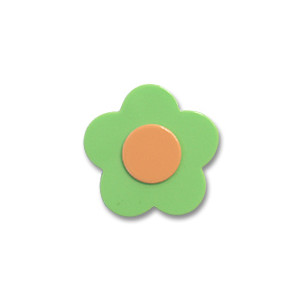 お花ボタン（65246） 15mm 63.黄緑×オレンジ (H)_6aj