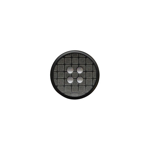 格子型押迷彩ボタン（75051） 18mm 09.ブラック系 (H)_6a_