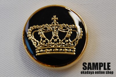 王冠模様メタルボタン（AY6249） 11.5mm Gol.ゴールド×ホワイト (H)_6a_