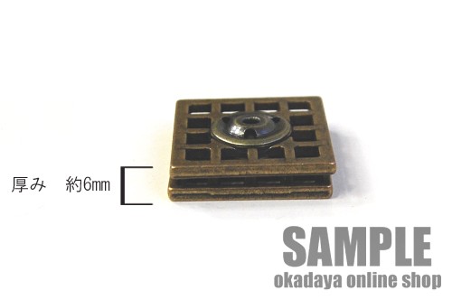 スナップボタン ディスクスナップD ワッフル 25mm AG.アンティークゴールド 1組入 (H)_6a_