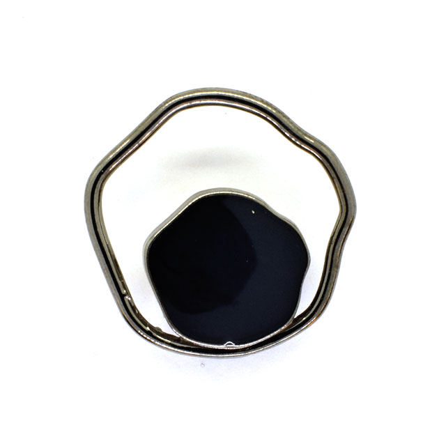 ボタン リング状メタル×エポキシボタン  （M126/47164）  25mm ブラックニッケル×黒 08Bg99_