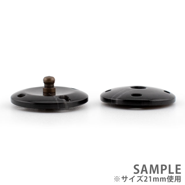 スナップボタン 水牛風スナップ(M9/46635) 18mm 3.黒系 1組入 08Bg24_