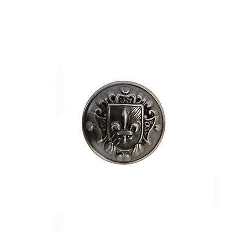 紋章メタルボタン 百合と盾（MA2266F） 18mm ABN.アンティークシルバー (H)_6a_