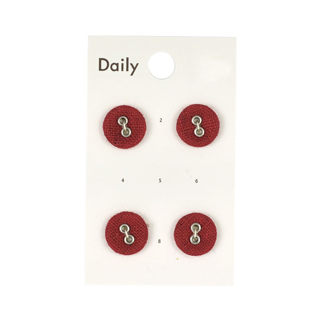 ボタン Daily リネンくるみ2つ穴（OKDB-009） 12mm R.レッド (H)_6a_