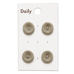 ボタン Daily リネンくるみ2つ穴（OKDB-009） 12mm N.ナチュラル (H)_6a_