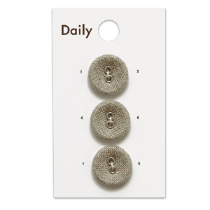 ボタン Daily リネンくるみ2つ穴（OKDB-010） 15mm N.ナチュラル (H)_6a_