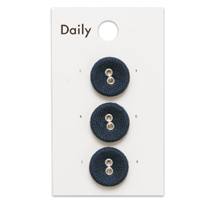 ボタン Daily リネンくるみ2つ穴（OKDB-010） 15mm NV.ネイビー (H)_6a_