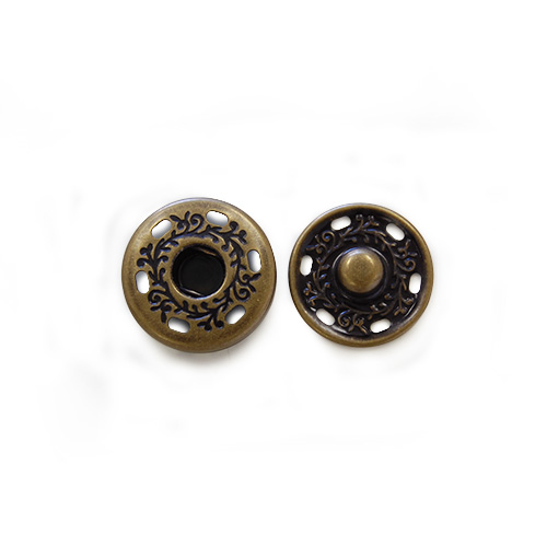 スナップボタン スタンプスナップ 21mm AG.アンティークゴールド 2組入 99Zz99_