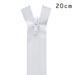 YKK フラットニットファスナー 止め（25FK） 20cm 501.白 08Co99_