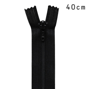 YKK フラットニットファスナー 止め（25FK） 40cm 580.黒 08Co99_