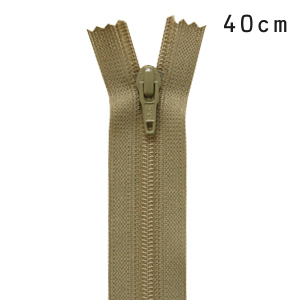 YKK フラットニットファスナー 止め（25FK） 40cm 886.利休茶 08Co99_