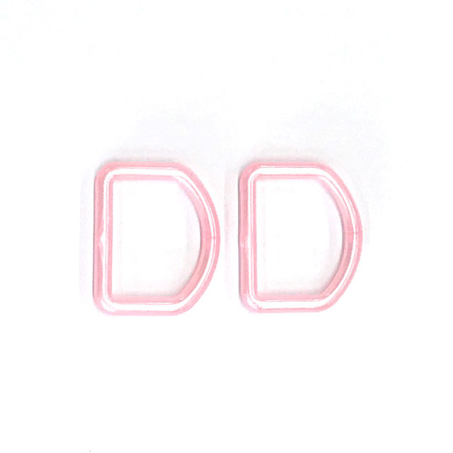プラスチックパーツ Dカン（DKP-1） 25mm幅テープ用 パールピンク 2個入 (M)_4f_