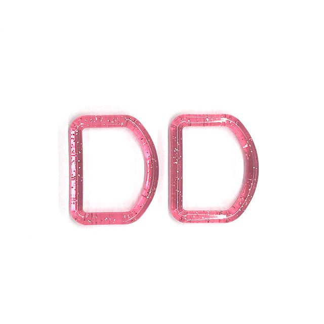 プラスチックパーツ Dカン（DKL-2） 25mm幅テープ用 ラメチェリー 2個入 (M)_4f_