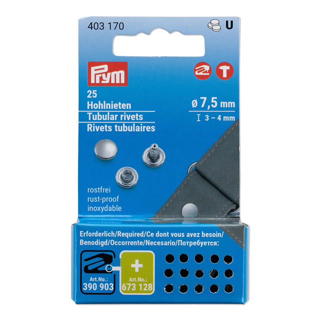 prym-プリム- 両面カシメ（403170） 直径 約7.5mm 厚さ 約3～4mm用 シルバー 08Cl99_
