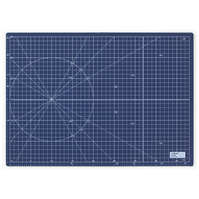 OLFA-オルファ- ふたつ折りカッターマット A3 （223BNV） ネイビー (H)_6b_