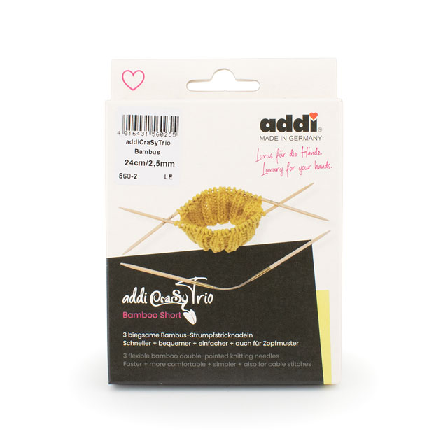 addi-アディ- CraSy Trio Bamboo Short・クレイジートリオバンブーショート 編み針 24cm/2.5mm 1～2号（560-2） 06Cq99_