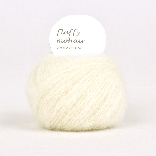 オリジナル毛糸 Daily fluffy mohair・フラッフィーモヘア 1.白 (M)_b1j