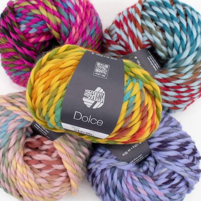 毛糸 LANA GROSSA-ラナグロッサ- Dolce・ドルチェ 6.パステルピンク/バニラ/ミント/テラコッタ 06Co99_