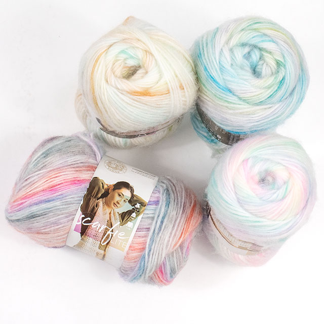 毛糸 Lion Brand Yarn-ライオンブランドヤーン- SCARFIE LITE・スカーフィー ライト(827) 602G.Sunset 06Co99_