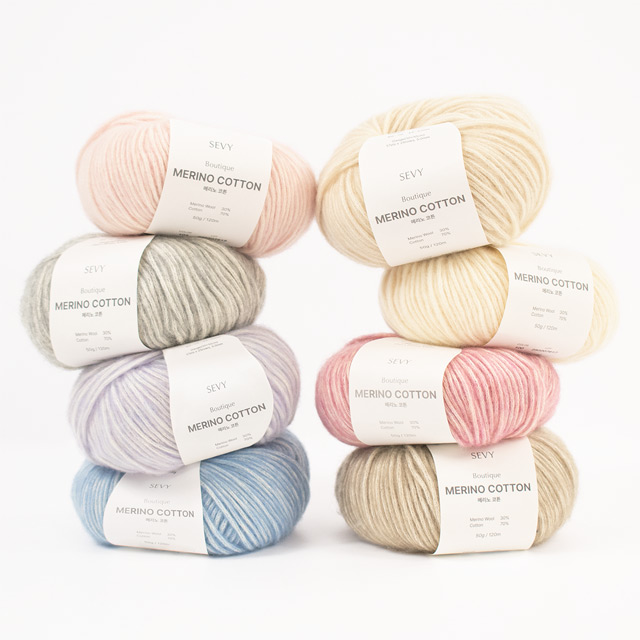 毛糸 SEVY-セビー- Merino Cotton・メリノコットン 119.さくらピンク 06Co99j