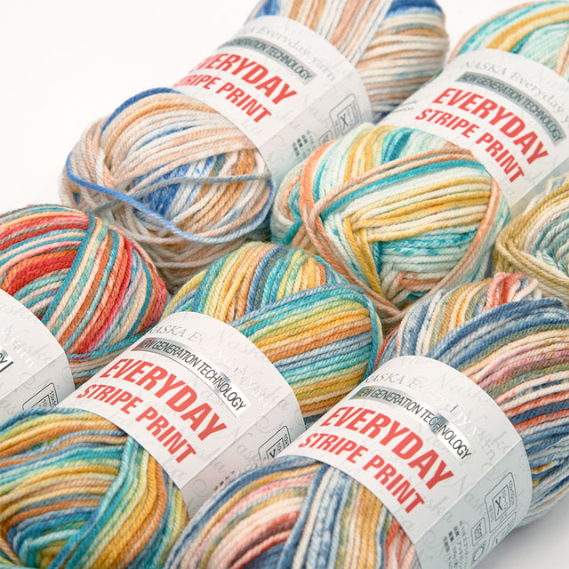 毛糸 エブリデイストライププリント(N-118) 色番605 06Co99_